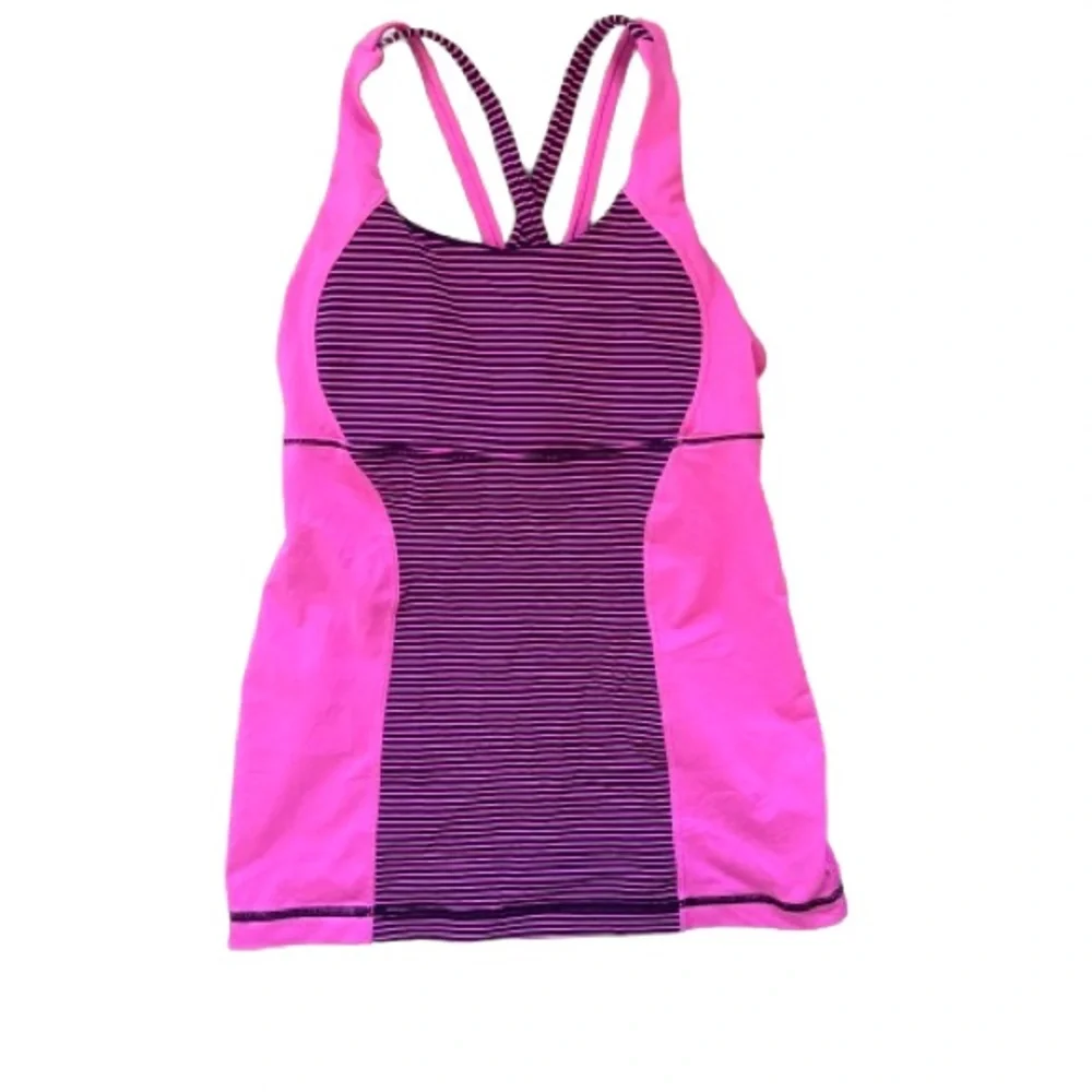 Lululemon Energy Tank Hyper Stripe Raspberry Glo Light 4